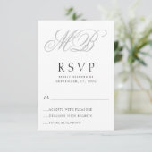 Elegant Monogram Wedding RSVP Karte (Stehend Vorderseite)
