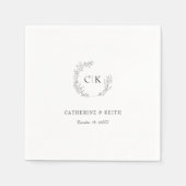 Elegant Monogram Wedding Serviette (Vorderseite)
