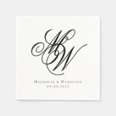 Elegant Monogram Wedding Serviette (Vorderseite)