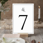 Elegant Monogram Wedding Table Number Card Tischnummer