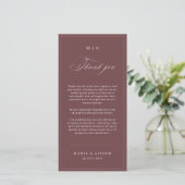 Elegant Monogram Wedding Thank You Card QR Code Dankeskarte (Stehend Vorderseite)