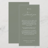 Elegant Monogram Wedding Thank You Card QR Code Dankeskarte (Vorne/Hinten)