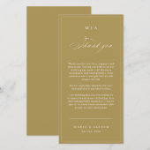 Elegant Monogram Wedding Thank You Card QR Code Dankeskarte (Vorne/Hinten)