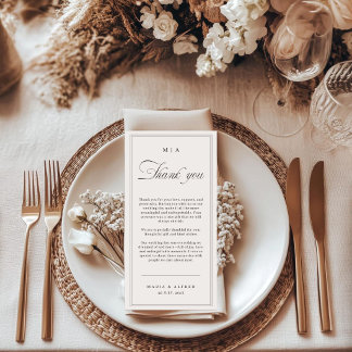 Elegant Monogram Wedding Thank You Card QR Code Dankeskarte