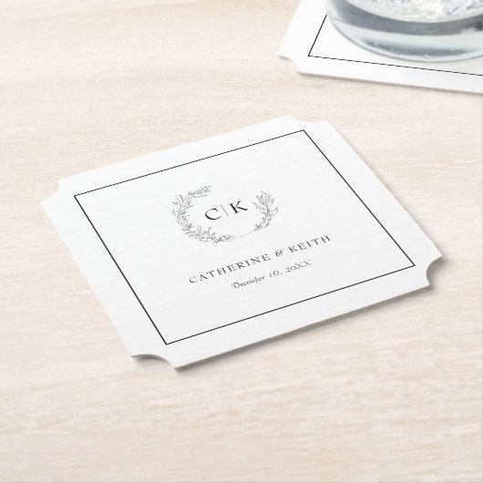 Elegant Monogram Wedding Untersetzer (angewinkelt)