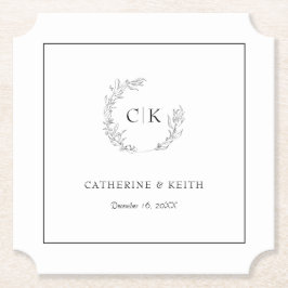 Elegant Monogram Wedding Untersetzer