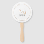 Elegant Monogram White Fächer (Vorderseite)