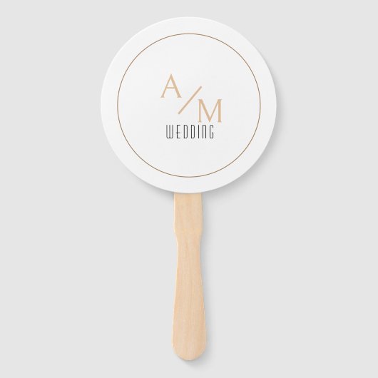 Elegant Monogram White Fächer (Vorderseite)