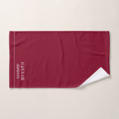 Elegant Monogram White Name Burgundy Badhandtuch Set (Handtuch)