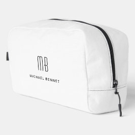 Elegant Monogram White Waschbeutel