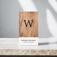 Elegant Monogram Wood Beruflich