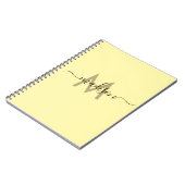 Elegant Monogram Yellow Script Office School Notizblock (Linke Seite)