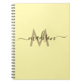 Elegant Monogram Yellow Script Office School Notizblock (Vorderseite)