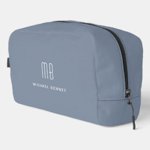 Elegant Monogramed Blue Waschbeutel