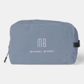 Elegant Monogramed Blue Waschbeutel (Rückseite)