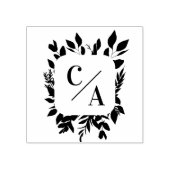 Elegant, Monogramm, Blätter, Hochzeiten Gummistempel (Prägung)