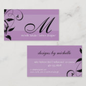 elegant; Monogramm blühen Visitenkarte (Vorne/Hinten)