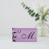 elegant; Monogramm blühen Visitenkarte (Stehend Vorderseite)