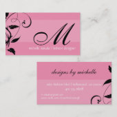 elegant; Monogramm blühen Visitenkarte (Vorne/Hinten)