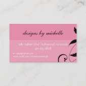 elegant; Monogramm blühen Visitenkarte (Rückseite)