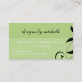 elegant; Monogramm blühen Visitenkarte (Rückseite)