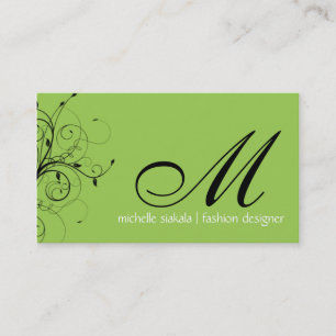 elegant; Monogramm blühen Visitenkarte