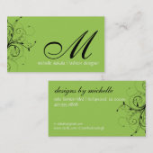 elegant; Monogramm blühen Visitenkarte (Vorne/Hinten)