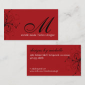 elegant; Monogramm blühen Visitenkarte (Vorne/Hinten)