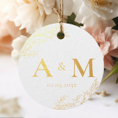 Elegant, Monogramm, Botanische Linie, Hochzeiten Geschenkanhänger
