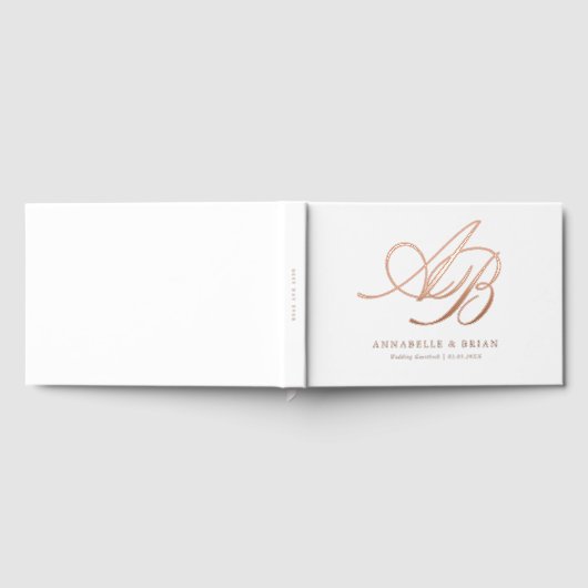 Elegant, Monogramm, Hochzeit Gästebuch (Voll)