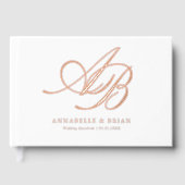 Elegant, Monogramm, Hochzeit Gästebuch (Vorderseite)