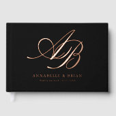 Elegant, Monogramm, Hochzeit Gästebuch (Vorderseite)