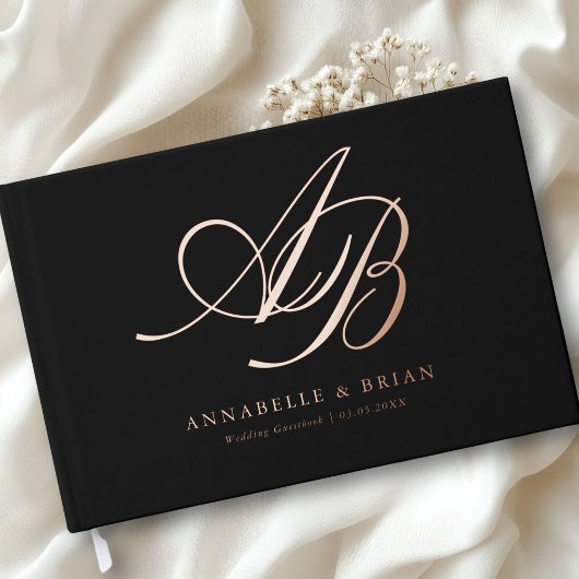 Elegant, Monogramm, Hochzeit Gästebuch
