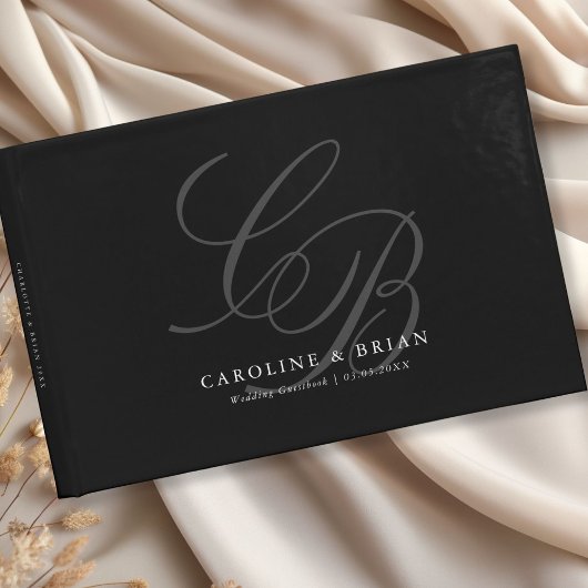 Elegant, Monogramm, Hochzeit Gästebuch