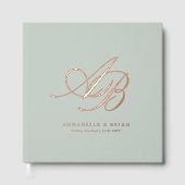 Elegant, Monogramm, Hochzeit Gästebuch (Vorderseite)