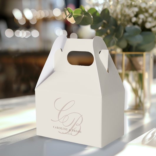 Elegant, Monogramm, Hochzeit Geschenkschachtel