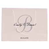 Elegant-Monogramm-Hochzeit Große Geschenktüte (Rückseite)