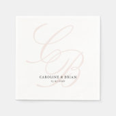 Elegant, Monogramm, Hochzeit Serviette (Vorderseite)