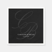 Elegant, Monogramm, Hochzeit Serviette (Vorderseite)
