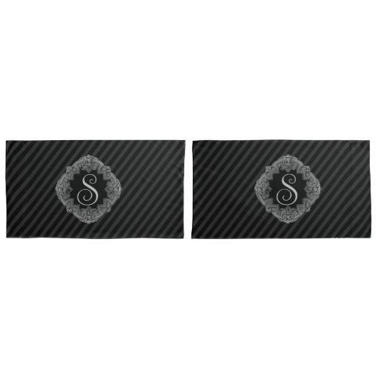 Elegant, Monogramm Kissenbezug (Vorderseite-Set)