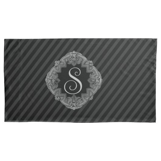 Elegant, Monogramm Kissenbezug (Vorderseite-Links)