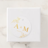 Elegant, Monogramm, Line Art Floral, Hochzeiten Geschenkanhänger (Mit Box)