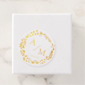 Elegant, Monogramm, Line Art Wreath, Hochzeiten Geschenkanhänger (Mit Box)