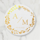 Elegant, Monogramm, Line Art Wreath, Hochzeiten Geschenkanhänger (Vorderseite)