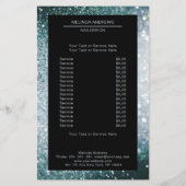 Elegant Monogramm Silber Blau Flyer (Hinten)