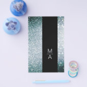 Elegant Monogramm Silber Blau Flyer (Einzeln)