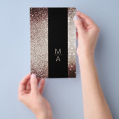 Elegant Monogramm Silber Rost Flyer (Handgriff)