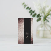 Elegant Monogramm Silber Rost Visitenkarte (Stehend Vorderseite)