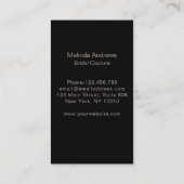 Elegant Monogramm Silber Rost Visitenkarte (Rückseite)