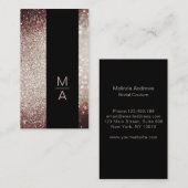 Elegant Monogramm Silber Rost Visitenkarte (Vorne/Hinten)